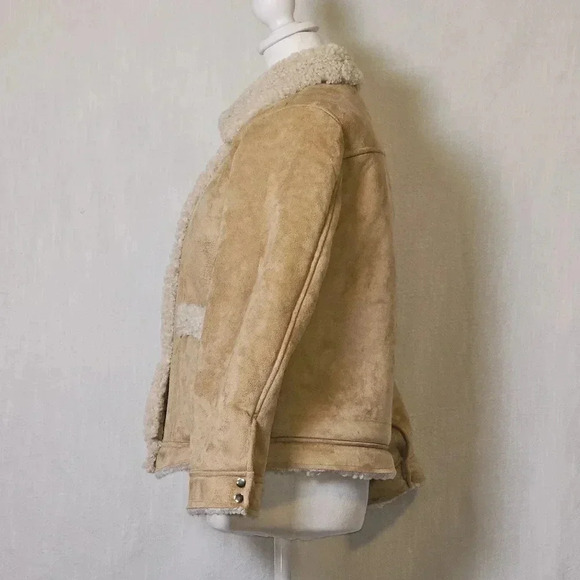 Zara Girls Faux Suede Sherpa Lined Coat SZ 13-14 - Picture 4 of 12